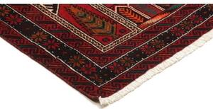 Tappeto Baluch Stilizzato Rosso Scuro Avorio 108x208 Cm