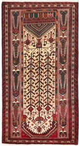 Tappeto Baluch Figurativo Rosso Scuro Avorio 108x205 Cm