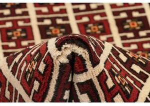 Tappeto Baluch Geometrico Rosso Scuro Avorio 97x187 Cm