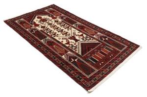 Tappeto Baluch Geometrico Rosso Scuro Avorio 101x191 Cm