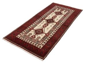 Tappeto Baluch Geometrico Rosso Avorio 95x192 Cm