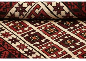 Tappeto Baluch Geometrico Rosso Scuro Avorio 97x187 Cm