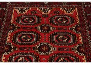 Tappeto Baluch Geometrico Rosso Nero 103x194 Cm
