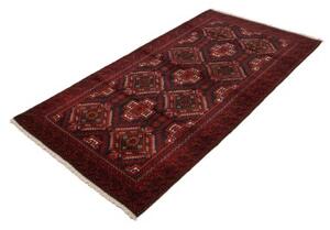 Tappeto Baluch Geometrico Rosso Scuro Rosso Mattone 110x202 Cm
