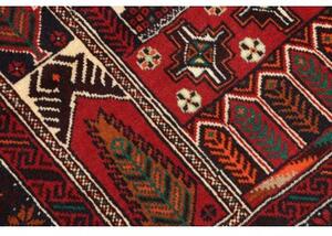 Tappeto Baluch Stilizzato Rosso Scuro Avorio 108x208 Cm