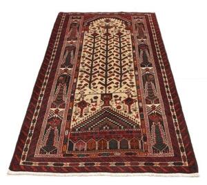 Tappeto Baluch Figurativo Rosso Scuro Avorio 108x205 Cm