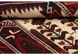 Tappeto Baluch Geometrico Rosso Scuro Avorio 101x191 Cm