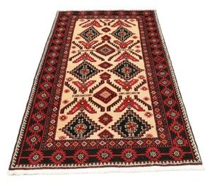 Tappeto Baluch Geometrico Beige Rosso 110x200 Cm