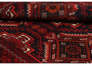 Tappeto Baluch Geometrico Rosso Scuro Rosso Mattone 110x202 Cm