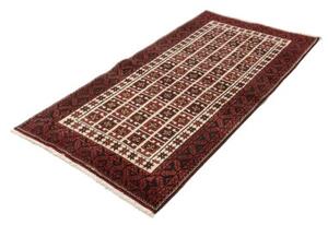 Tappeto Baluch Geometrico Rosso Scuro Avorio 97x187 Cm