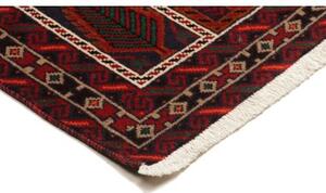 Tappeto Baluch Geometrico Rosso Scuro Avorio 101x191 Cm