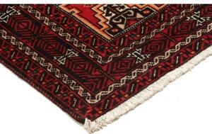 Tappeto Baluch Geometrico Rosso Nero 103x194 Cm