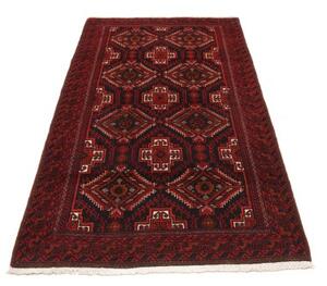 Tappeto Baluch Geometrico Rosso Scuro Rosso Mattone 110x202 Cm