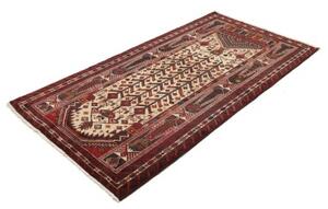 Tappeto Baluch Figurativo Rosso Scuro Avorio 108x205 Cm