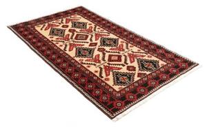 Tappeto Baluch Geometrico Beige Rosso 110x200 Cm