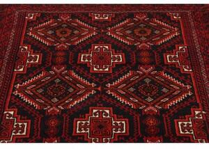 Tappeto Baluch Geometrico Rosso Scuro Rosso Mattone 110x202 Cm
