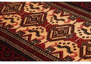 Tappeto Baluch Geometrico Rosso Avorio 100x208 Cm