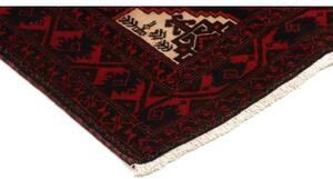 Tappeto Baluch Stilizzato Rosso Scuro Nero 97x192 Cm