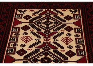 Tappeto Baluch Geometrico Rosso Avorio 97x180 Cm
