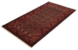 Tappeto Baluch Stilizzato Rosso Nero 100x182 Cm
