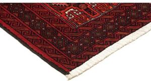 Tappeto Baluch Geometrico Rosso Scuro Nero 110x207 Cm