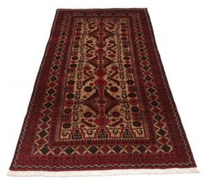 Tappeto Baluch Stilizzato Rosso Beige 96x181 Cm