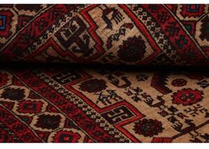 Tappeto Baluch Stilizzato Rosso Beige 96x181 Cm