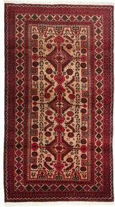 Tappeto Baluch Stilizzato Rosso Beige 96x181 Cm
