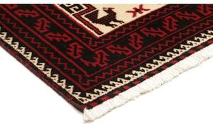 Tappeto Baluch Geometrico Rosso Avorio 97x180 Cm