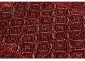 Tappeto Baluch Geometrico Rosso Scuro Nero 110x207 Cm