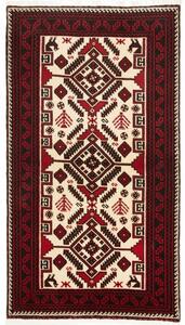 Tappeto Baluch Geometrico Rosso Avorio 97x180 Cm