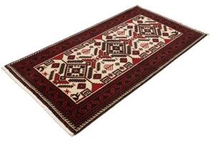 Tappeto Baluch Geometrico Rosso Avorio 97x180 Cm