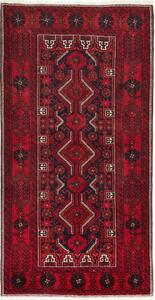 Tappeto Baluch Stilizzato Rosso Blu Scuro 106x205 Cm