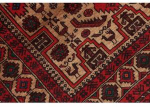 Tappeto Baluch Stilizzato Rosso Beige 96x181 Cm