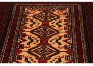 Tappeto Baluch Geometrico Rosso Avorio 100x208 Cm
