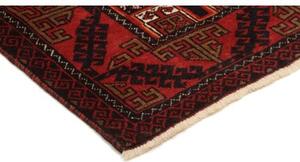 Tappeto Baluch Stilizzato Rosso Nero 100x182 Cm