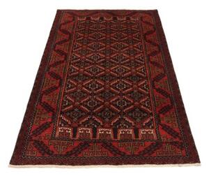 Tappeto Baluch Stilizzato Rosso Nero 100x182 Cm