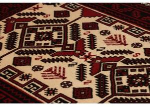 Tappeto Baluch Geometrico Rosso Avorio 97x180 Cm