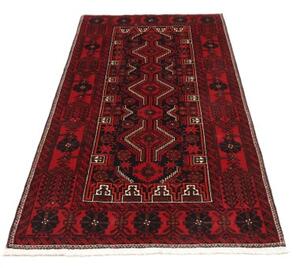 Tappeto Baluch Stilizzato Rosso Blu Scuro 106x205 Cm