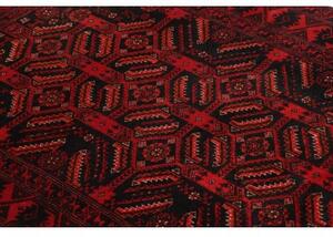 Tappeto Baluch Stilizzato Rosso Scuro Nero 97x192 Cm