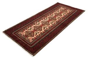Tappeto Baluch Geometrico Rosso Avorio 100x208 Cm