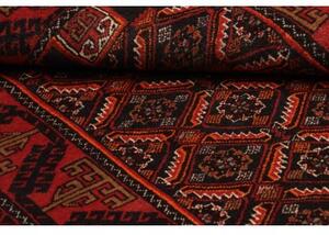 Tappeto Baluch Stilizzato Rosso Nero 100x182 Cm