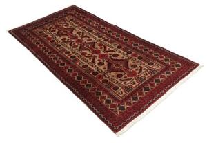 Tappeto Baluch Stilizzato Rosso Beige 96x181 Cm