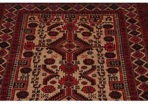 Tappeto Baluch Stilizzato Rosso Beige 96x181 Cm