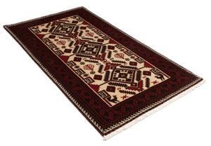 Tappeto Baluch Geometrico Rosso Avorio 97x180 Cm