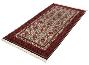 Tappeto Baluch Geometrico Rosso Scuro Avorio 98x185 Cm