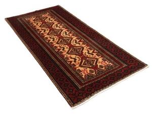 Tappeto Baluch Geometrico Rosso Avorio 100x208 Cm