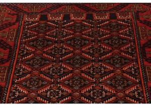 Tappeto Baluch Stilizzato Rosso Nero 100x182 Cm