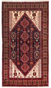 Tappeto Baluch Stilizzato Blu Scuro Rosso Mattone 109x194 Cm