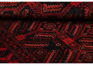 Tappeto Baluch Stilizzato Rosso Scuro Nero 97x192 Cm